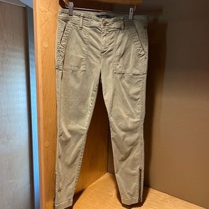 Level 99, stretchy, skinny jeans w/7” zipper @ ankle, grey green, size 28